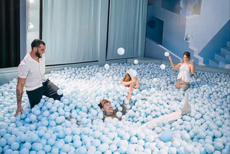 Take a dip in a ball pit and have some fun!