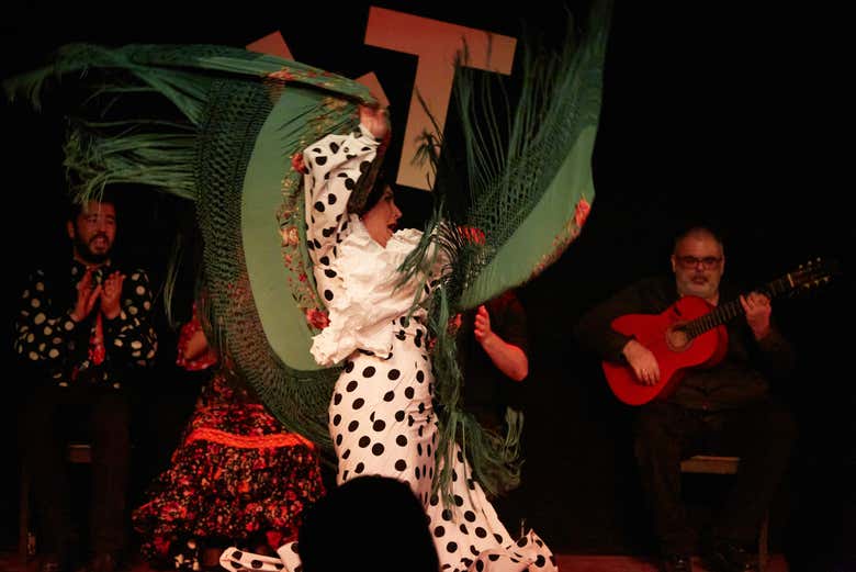 Enjoying a flamenco show at the Las Tablas Tablao