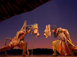A scene from the stage production of The Lion King