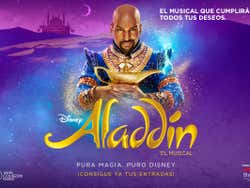The poster for the musical performance of Aladdin