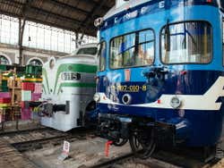 Exhibits in the train museum