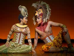 A scene from the stage production of The Lion King